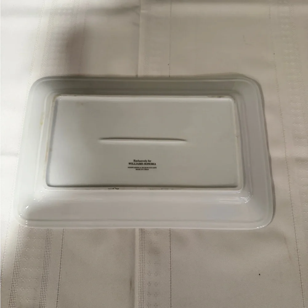 Williams Sonoma Exclusive White and Red Peppermint Bark Vintage Ceramic Tray.